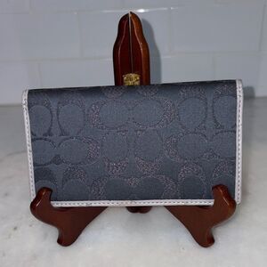 Coach Checkbook Wallet Designer Lurex Jacquard Signature Checkbook Holder